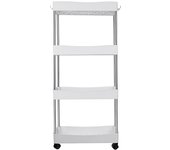 Ruhhy, Estantería Multiusos con Ruedas – Carrito Organizador de Cocina y Baño, 4 Niveles, Diseño Compacto - Organizador con Ruedas Giratorias - Estantería de Almacenamiento Portátil y Estable -  Carro de Almacenamiento para Cocina, Baño o Lavandería