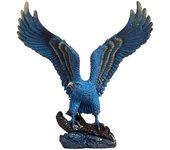 Escultura decorativa hecha a mano de águila para uso doméstico u oficina, decoración realista (grande, dorada)