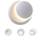 Aplique de pared LED giratorio de 350 grados, lámpara de pared moderna para interiores, ángulo de iluminación ajustable, blanco cálido (5 W, blanco)