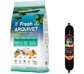 Arquivet Fresh Free Run Duck - Pato de granja fresco - 10 Kg + Salchicha de 150gr de regalo Prensado en frío, no extruido
