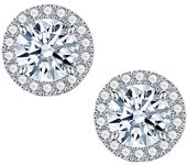 925 Sterling Silver 0.5/1 Carat Moissanite Round Bag Screw Earrings For Men And Women Couple Models Fashion Creative Personality