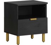 VidaXL Pack de 2 mesitas de noche Tristán con cajón + compartimento negro 46x40x33 cm