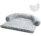 Abrigo para Perros, Cama extrable para Perros, Colchón para Perros con Fondo antideslizante, suelo-gris degradado-S (90x85x16 cm)