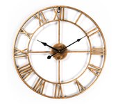 Reloj de pared para jardín Home Hut con números romanos, esfera grande, para interior y exterior, reloj de pared gigante de 40 cm, bronce