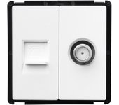 Ledkia Toma Teléfono + Satélite Modern Blanco