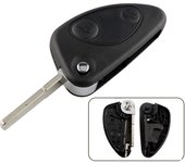 2/3 Buttons Flip Key Case For Alfa Romeo Remote Car Key Shell For Alfa 147 156 166 GT Replacement Fob SIP22 Uncut Blade No Logo
