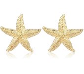 Exaggerated Boho Large Metal Starfish Stud Earrings for Women Ladies Trendy Summer Gold Color Earrings 2023 Fashion Jewelry New