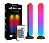 1pc/2pcs LED Strip Lights For Room, 24 Keys IR Remote Control Remote Control Smart RGB Strip Lights Gaming Lights, TV Ambient Backlight Sync With Music, RGB Desk Lamp For TV, PC, Room, Party Decoration SO
