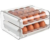 Auto Rolling Egg Holder for Refrigerator 2-Layer 24 Egg Storage Container  Egg Storage Box Space Saving Multipurpose Container