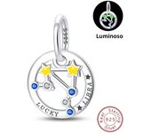 925 Silver Color Twelve Constellations Luminous Charms Beads Fit Pandora 925 Original Bracelets Fine DIY Birthday Jewelry Gifts