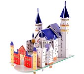DAM. Puzle 3D de cartón del castillo de Neuschwanstein en Alemania. 31 piezas. 18x9x15cm.