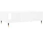 vidaXL Mesa de centro madera de ingeniería 104x60x35 cm Blanco, Negro, Blanco brillante Mesita de Salón o Comedor o Auxiliar Mesa de Café Meuble Salón