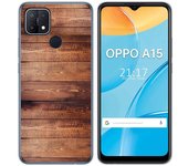 Tumundosmartphone Funda Gel Tpu para Oppo A15 diseño Madera 02 Dibujos