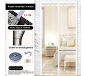 Magnetic Screen Door，Pet Friendly Walk Through Door Screen Magnetic Closure- Magnetic Screen Door Mesh Keeps Bugs Out-White