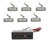 Car Front Grille Strobe Light 12V LED Flashing Emergency Lamp Police Warning Flash Signal Light Daytime Running Lights