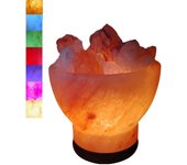 PANDAHOME Lámpara de Sal del Himalaya – Luz LED Multicolor USB – Purificación y Decoración para Hogar y Oficina