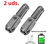 High Power Led Flashlight Super Bright Rechargeable Zoom Torch with COB Side Lights Outdoor Camping Night Fishing Lantern