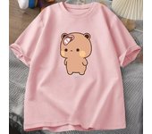 Men T-shirt Cute Cartoon Bubu Is Throwing Flip-flops At Dudu Tshirt Funny Cotton Short Sleeve Grpahic T Shirts Mens Tops 71812