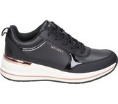 SKECHERS | Zapatos con Cuña Skechers Billion 2 para Mujer – Zapatos en Color Negro con Cordones – Cuña Media y Cómoda – Estilo Casual – Cómodos y Versátiles – Modelo 177345-BLK