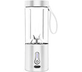 Licuadora portátil para batidos y batidos, mini licuadora de 530 ml, recargable y 6 cuchillas, licuadora de frutas de 4000 mAh, exprimidor personal, taza de licuadora portátil para cocina de viaje, 1 pieza blanca