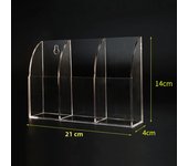 Acrylic TV Air Conditioner Remote Control Holder 1/4 Case Wall Mount Storage Box for Home