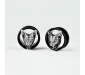 2pcs Stainless Steel Punk Skeleton Snake Ghost Civet Ear Gauges Plug Gothic Ear Lobe Expander Stretcher Piercing Body Jewelry