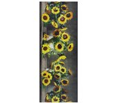 Alfombra vinílica de cocina diseño de flores en amarillo - RICCI SUNFLOWERS | 52x100, 52x200 cm