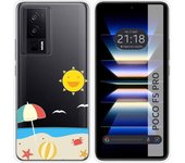 Funda Silicona Transparente para Xiaomi POCO F5 Pro 5G diseño Playa Dibujos