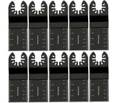 Hojas de sierra oscilante para metal/madera, 10 piezas Accesorios de hojas de sierra multiherramienta Kit de 34 mm, Accesorios de herramientas de acero al carbono, para Bosch Fein - Negro