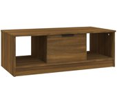 vidaXL Mesa de centro madera de ingeniería 102x50x36 cm Roble ahumado, Blanco, Negro Mesita de Salón o Comedor o Auxiliar Mesa de Café Meuble Salón