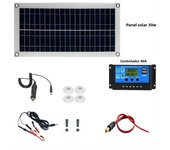 1 set, 30 Watt solar panel with 12V/24V controller for charging batteries for mobile phones, RVs, cars, MP3s, PADs, etc.
