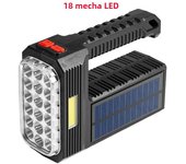 Solar Charging Handheld LED Flashlight 4 Modes USB Rechargeable Waterproof Strong Light Torch for Hiking Camping Emergency Lamps