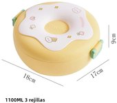 2 Layers Stackable Bento Box Portable Cute Cartoon Children Lunch Box Food Storage Container Eyeglass Bear Thermal Bento Box
