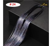 90cm Sparkle Synthetic Hair Tinsel Rainbow Women Colorful Glitter Bling Hair Extension Decor Glitter Strips For Braiding
