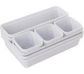 Organizador Ajustable De Cajones 8 Piezas Set Cajas De Almacenamiento Para Maquillaje Cosméticos Joyería Y Cocina Armario De Baño