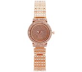 Reloj para mujer con piedras brillantes, lleno de diamantes, movimiento de cuarzo, correa de brazalete, un reloj de lujo para la mujer