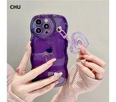 Suitable for iPhone 11 15 14Plus 12 13 Pro Max X XR Cute 3D Love Keychain Case Wave Transparent Soft Phone Case