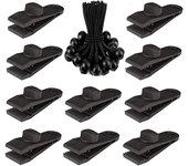 Paquete de 10 clips para lona, ​​clips para toldo, cuerda elástica para tiendas de campaña, toldos, toldos, pancartas, navegación