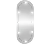 Espejo de pared ovalado con LED Lices Vidrio 40x90 cm, Espejo de maquillaje
