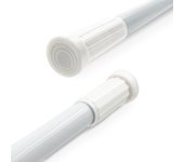 Barra Extensible Ajustable de Aluminio para baño, ropero, Armario y Cocina. Fácil Montaje, sin taladros ni Tornillos. Barra de tensión telescópica.
