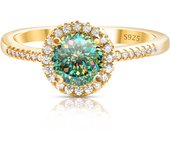 1 Carat Moissanite Ring For Women Solid 925 Silver 18k gold yellow Plated Luxury Wedding Female Jewelry With Certificate Gift