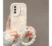 Luxury Pearl Bracelet Phone Case For Samsung Galaxy S25 S24 Ultra S22 Plus S20 S21 S20 FE S24FE Soft Wavy Love Heart Back Cover