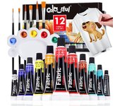 Pintura acrílica en set de 12, 24 o 36 colores (12ml) – Kit para pintura manual, DIY, resistente al agua – Presentación en caja