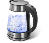AIGOSTAR Hervidor de Agua Eléctrico de Vidrio Borosilicato, Filtro Extraíble, Hervidora de Cristal Acero Inoxidable con Iluminación LED ( 2200 W, 1.7 litros)