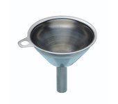 Mini embudo KitchenCraft, embudo de acero inoxidable con gancho lateral para manipular y guardar, embudo de cocina apto para lavavajillas, recipiente de 5,5 cm, 1 unidad