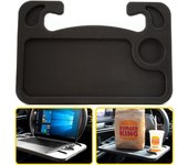 Exwrite del volante del Coche, Mesa del coche, bandeja del volante, esritorio de la computadora del volante, bandeja de comida del coche para la mayoría de los volantes del vehículo (Negro)