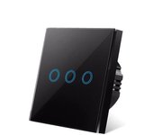 EU Touch Switch AC100-240V Led backlight Panel Tempered Crystal Glass wall Light sensory Switches 1/2/3 Gang Interruttore