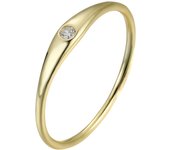 Simple Fashion sterling silver 925 jewellery ring fine rings Plain Single Zircon Finger rings jewelry women Gold Plated
