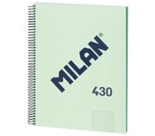 MILAN  Libreta con espiral, papel cuadriculado, 80 hojas A4, serie 1918, verde