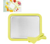 Bandeja para helado enrollable, máquina para hacer helado instantáneo, bandeja de silicona para congelador con tapa, paquete de 6 recipientes individuales para cubitos de hielo con 2 espátulas (rosa-pequeño)